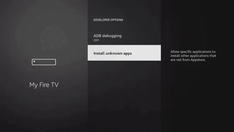 click on install unknown apps option
